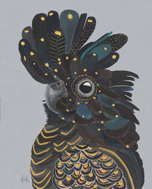 'Oli' Black Cockatoo Fine Art Print